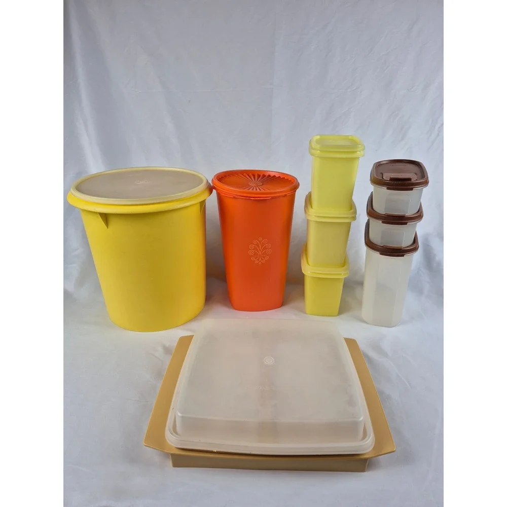 Tupperware Vintage Kitchen Storage Lot Modular Mates‎ Canisters Deviled Egg 9 Pc